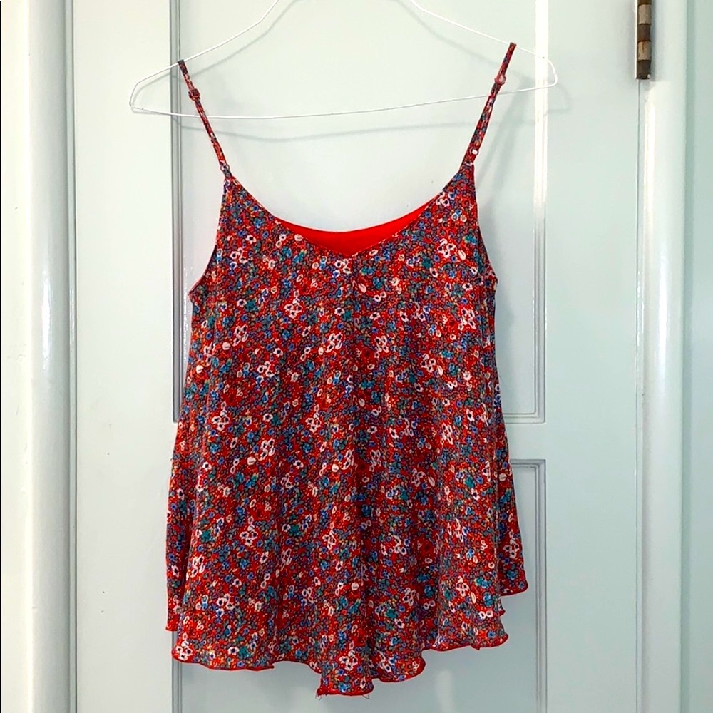 Red Floral Top - Picture 2 of 4